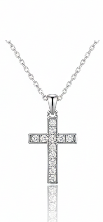 Silver neck chain - cross